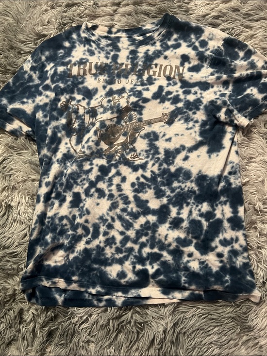 True Religion Other - True Religion Navy and White Tie-Dye Graphic Tee